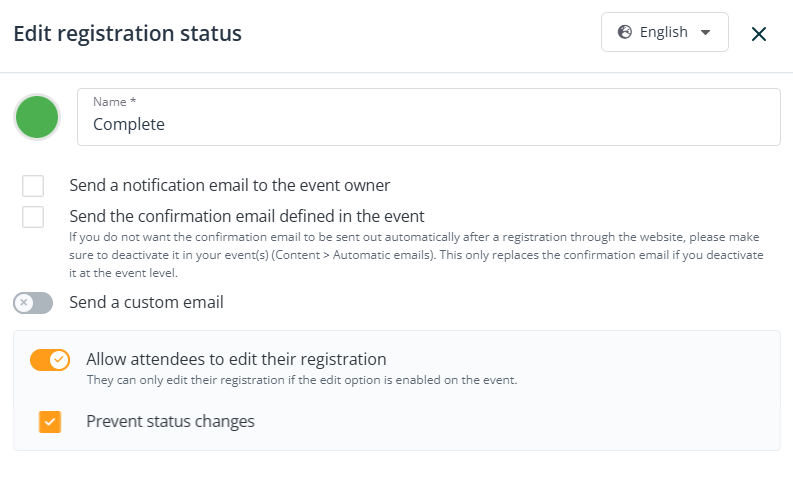 Custom Registration Statuses