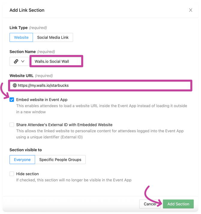 Embed to Event App