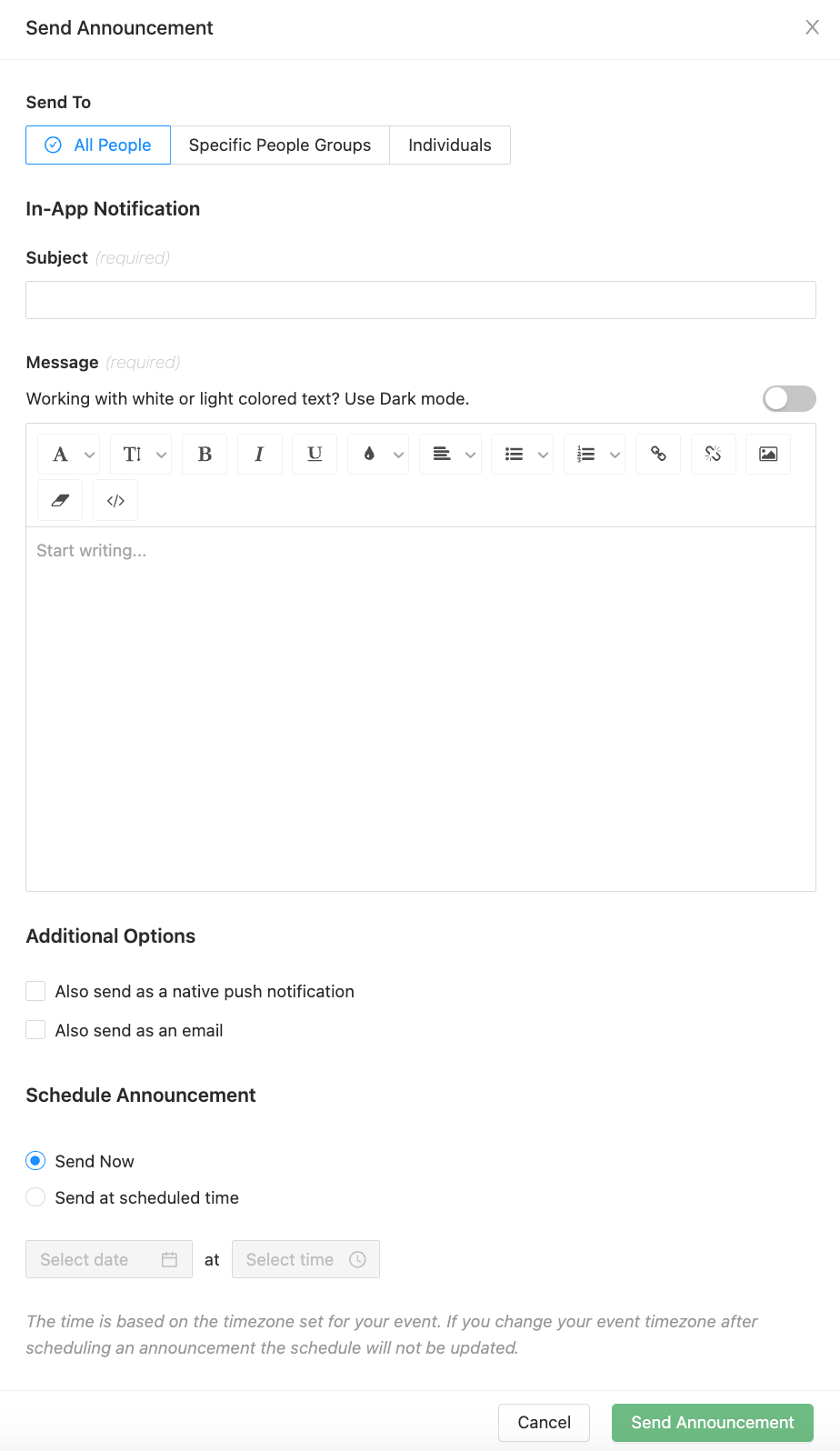 How To Use Announcements For Event Communication