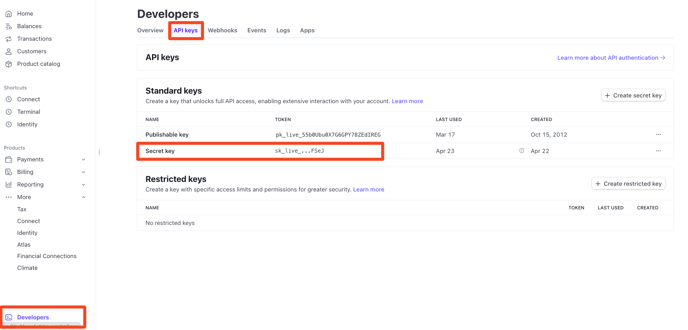Stripe API Key