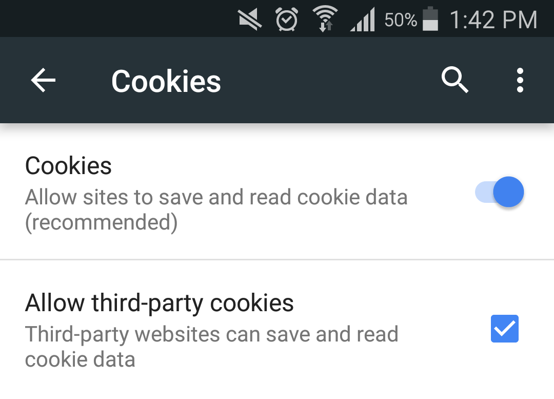 Third Party cookies Chrome где. Enable cookies